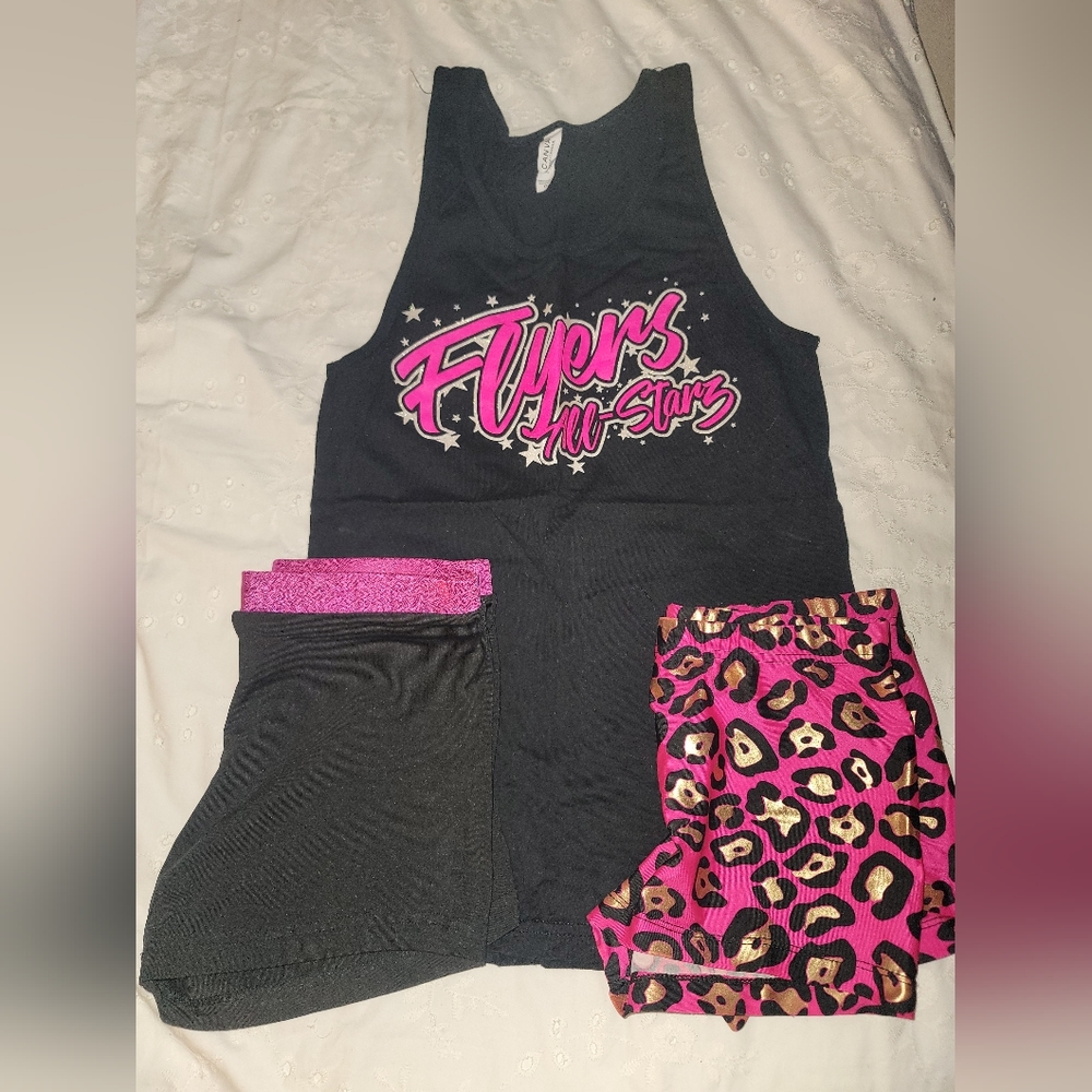 Flyers All-Starz cheerleading tank and shorts sz womens small